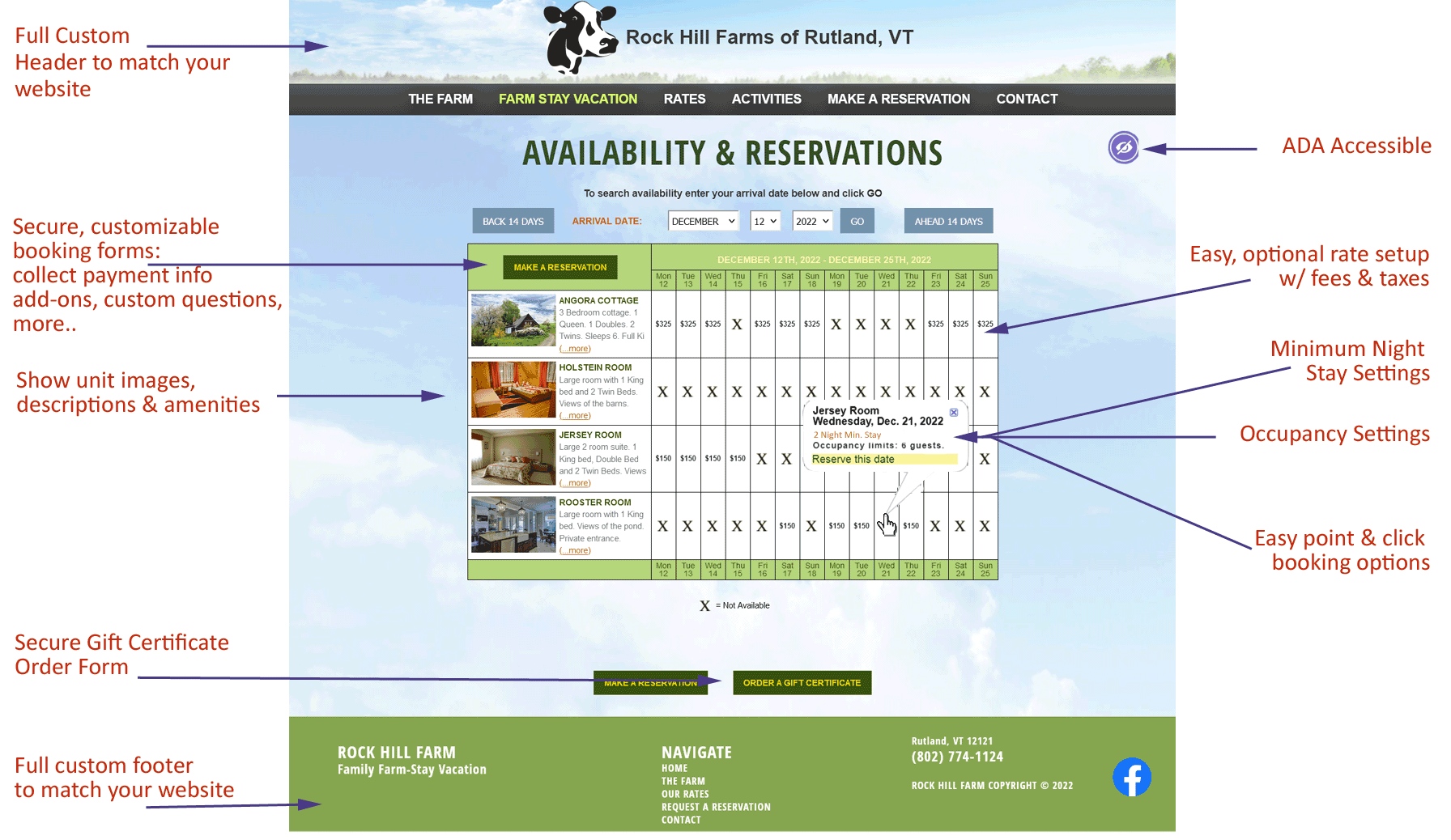 FarmStay landing page